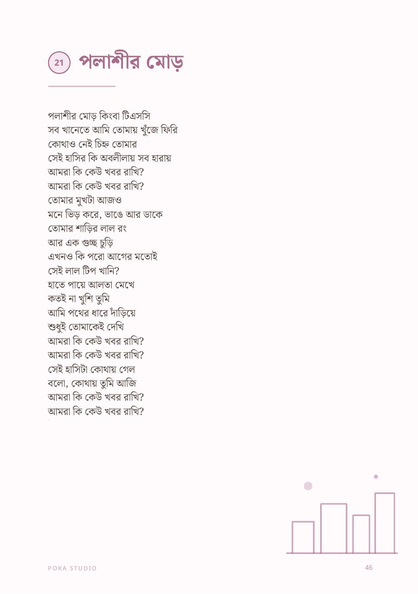 পলাশীর মোড় lyric book page